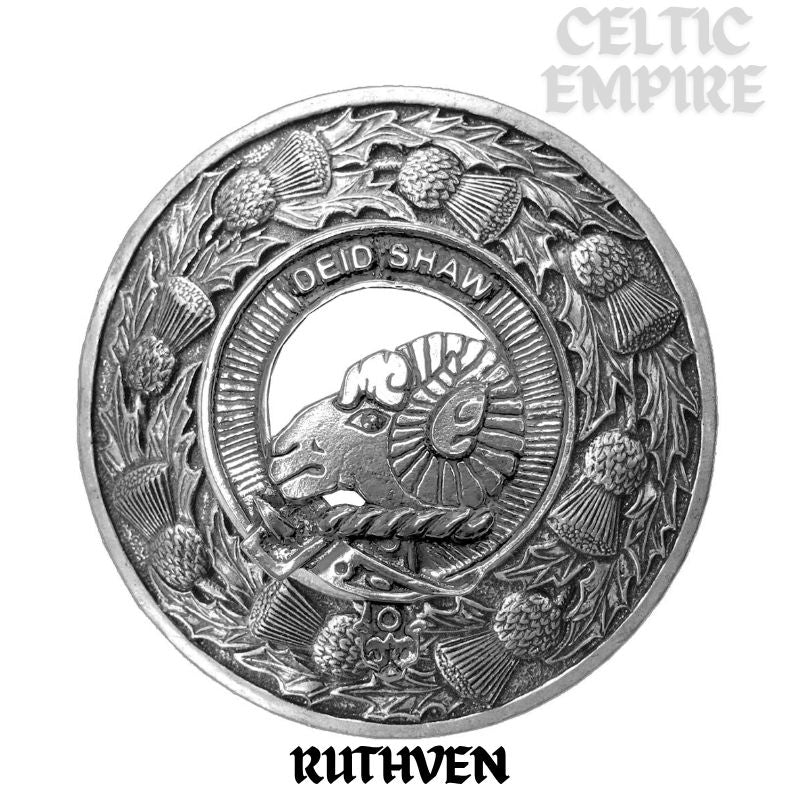 Ruthven Family Clan Badge Scottish Plaid Brooch