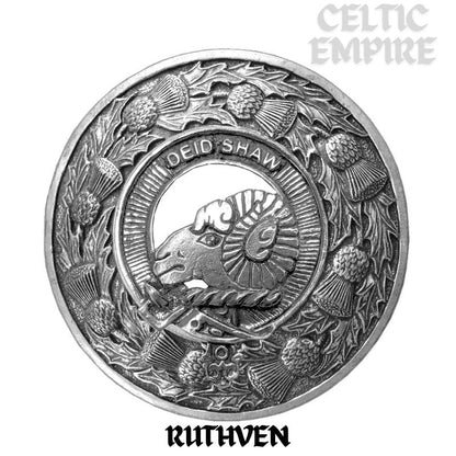 Ruthven Family Clan Badge Scottish Plaid Brooch