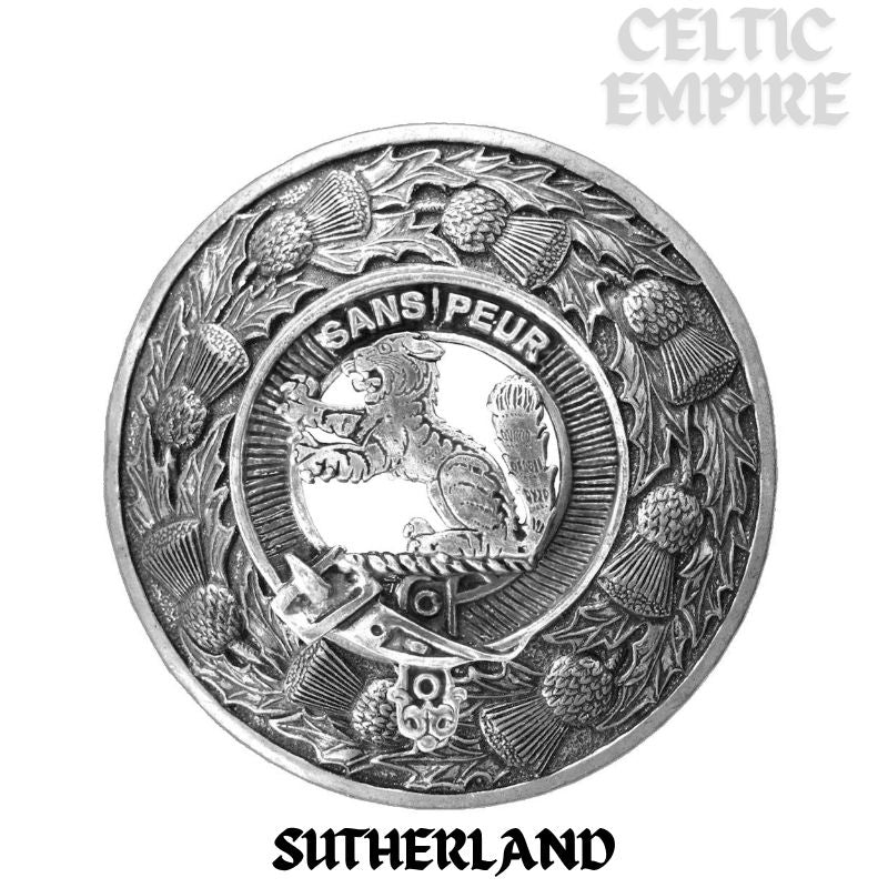 Sutherland Family Clan Badge Scottish Plaid Brooch