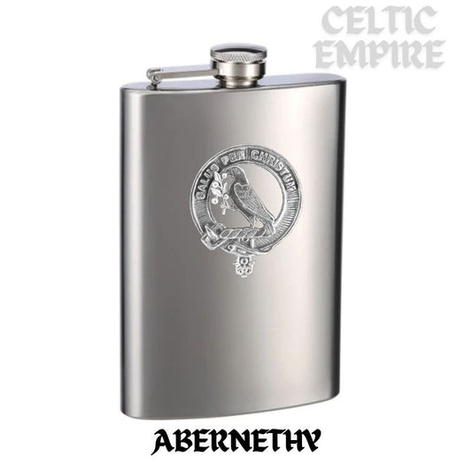 Abernethy Family Clan Crest Scottish Badge Stainless Steel Flask 8oz