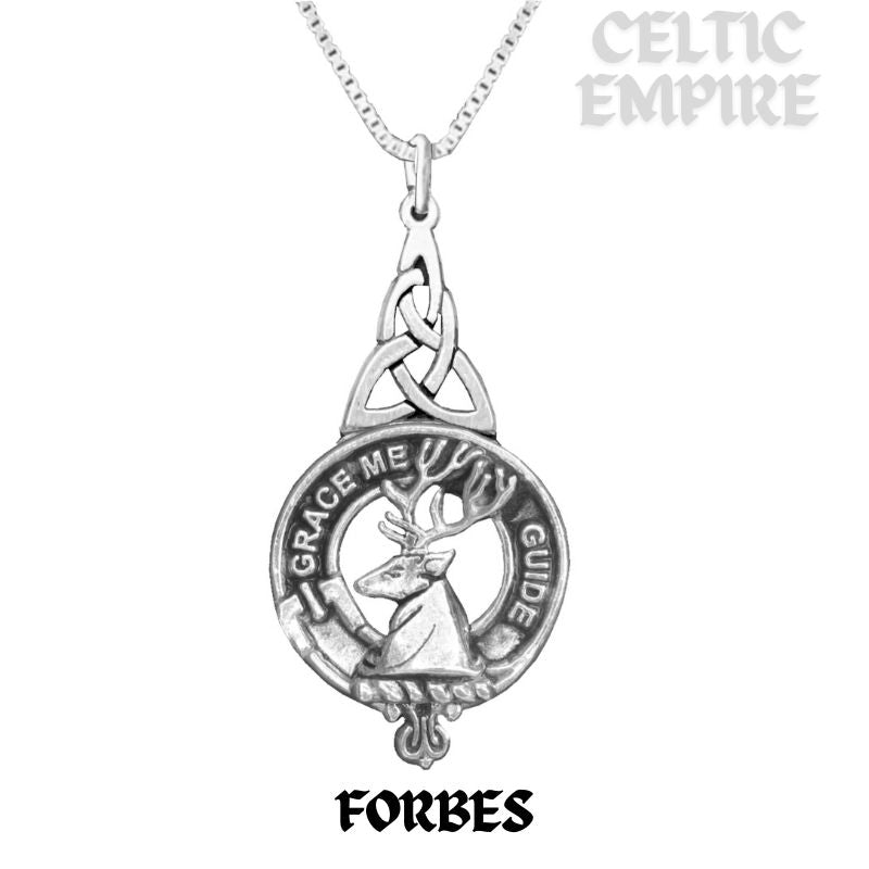 Forbes Family Clan Crest Interlace Drop Pendant