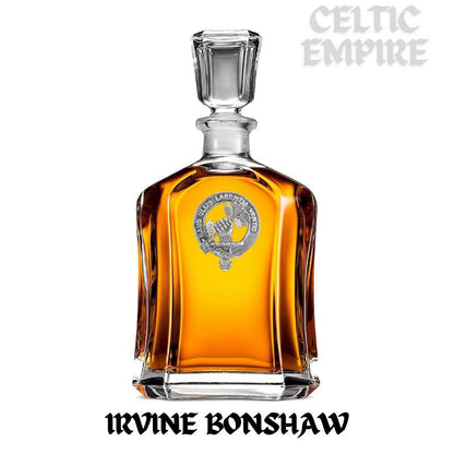 Irvine (Bonshaw) Family Clan Crest Badge Whiskey Decanter
