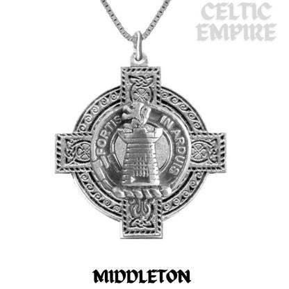 Middleton Family Clan Crest Celtic Cross Pendant Scottish