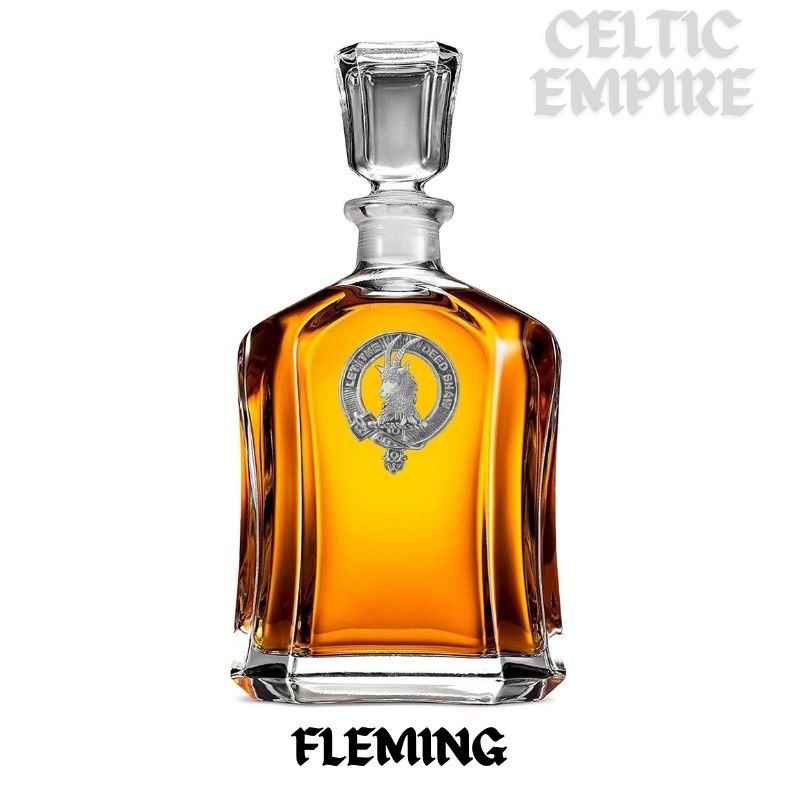 Fleming Family Clan Crest Badge Whiskey Decanter