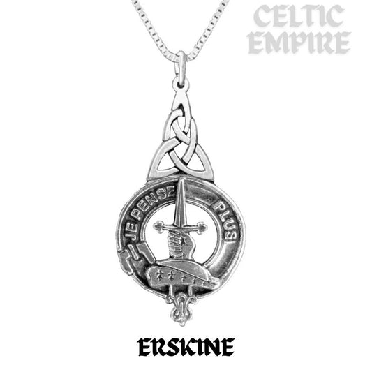 Erskine Family Clan Crest Interlace Drop Pendant