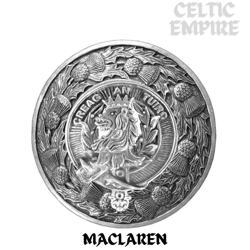 MacLaren Family Clan Badge Scottish Plaid Brooch