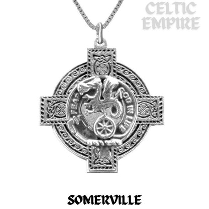 Somerville Family Clan Crest Celtic Cross Pendant Scottish