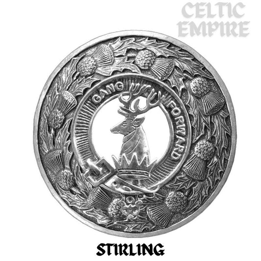 Stirling Family Clan Badge Scottish Plaid Brooch