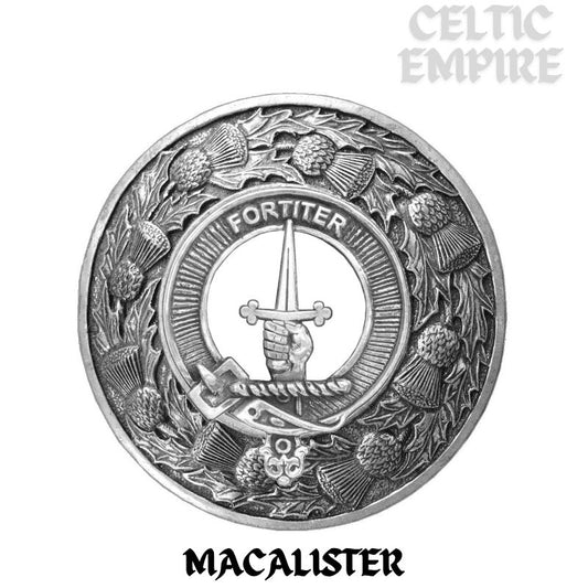 MacAlister Family Clan Badge Scottish Plaid Brooch