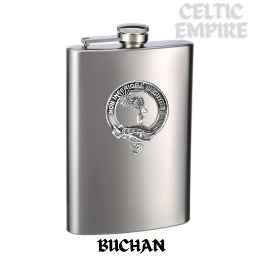 Buchan Family Clan Crest Scottish Badge Stainless Steel Flask 8oz