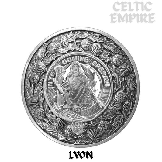 Lyon Family Clan Badge Scottish Plaid Brooch