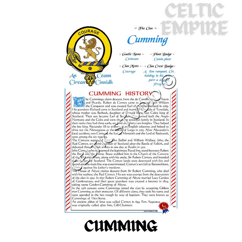 Cumming Scottish Family Clan History