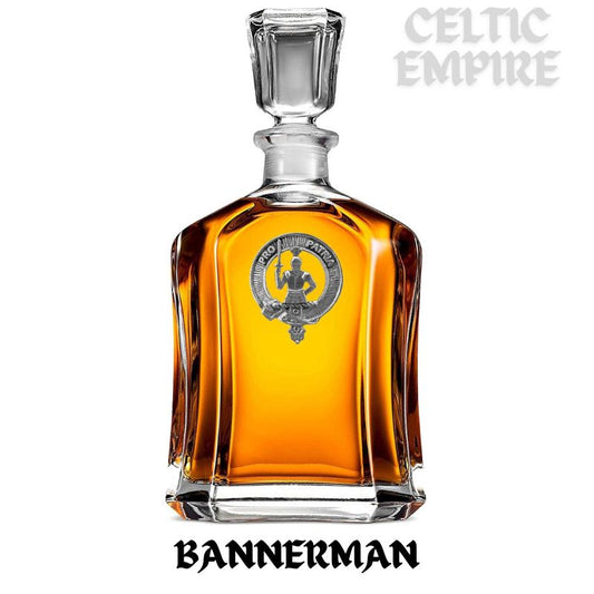 Bannerman Family Clan Crest Badge Whiskey Decanter