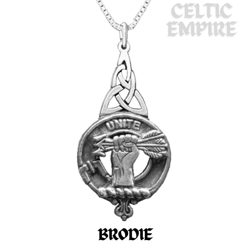 Brodie Family Clan Crest Interlace Drop Pendant