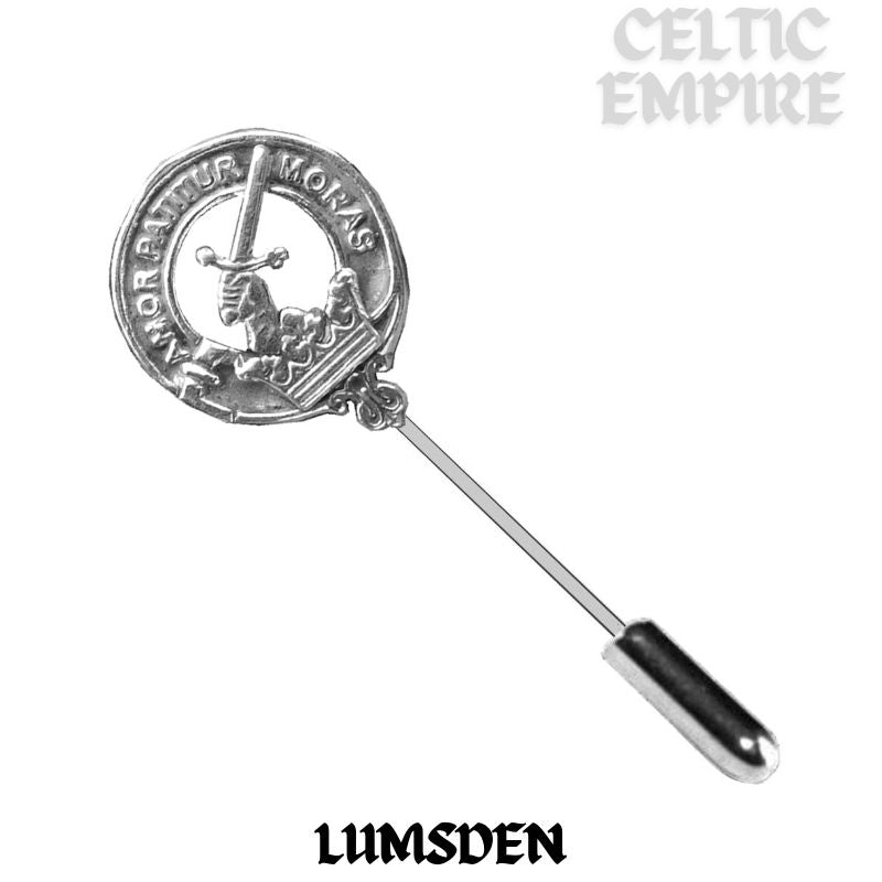 Lumsden Family Clan Crest Stick or Cravat pin, Sterling Silver