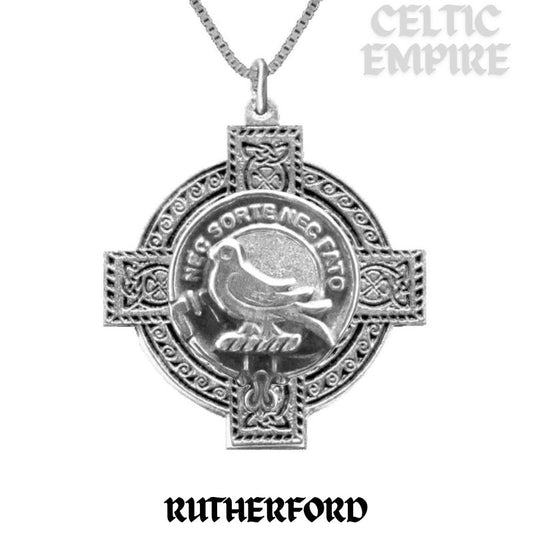 Rutherford Family Clan Crest Celtic Cross Pendant Scottish