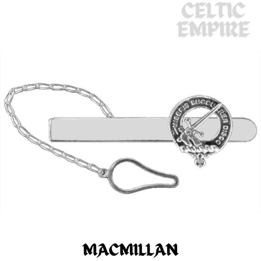 MacMillan Family Clan Crest Scottish Button Loop Tie Bar Sterling silver