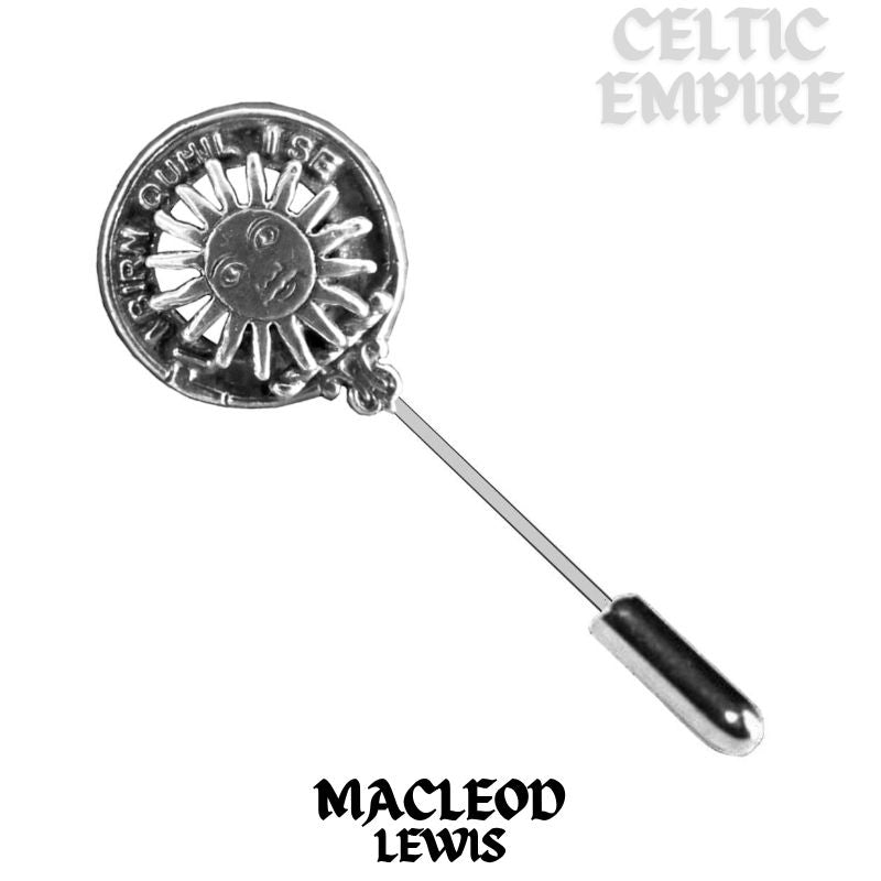 MacLeod (Lewis) Family Clan Crest Stick or Cravat pin, Sterling Silver