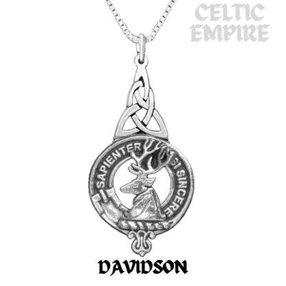 Davidson Family Clan Crest Interlace Drop Pendant