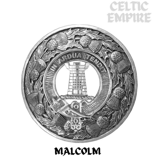 Malcolm Family Clan Badge Scottish Plaid Brooch