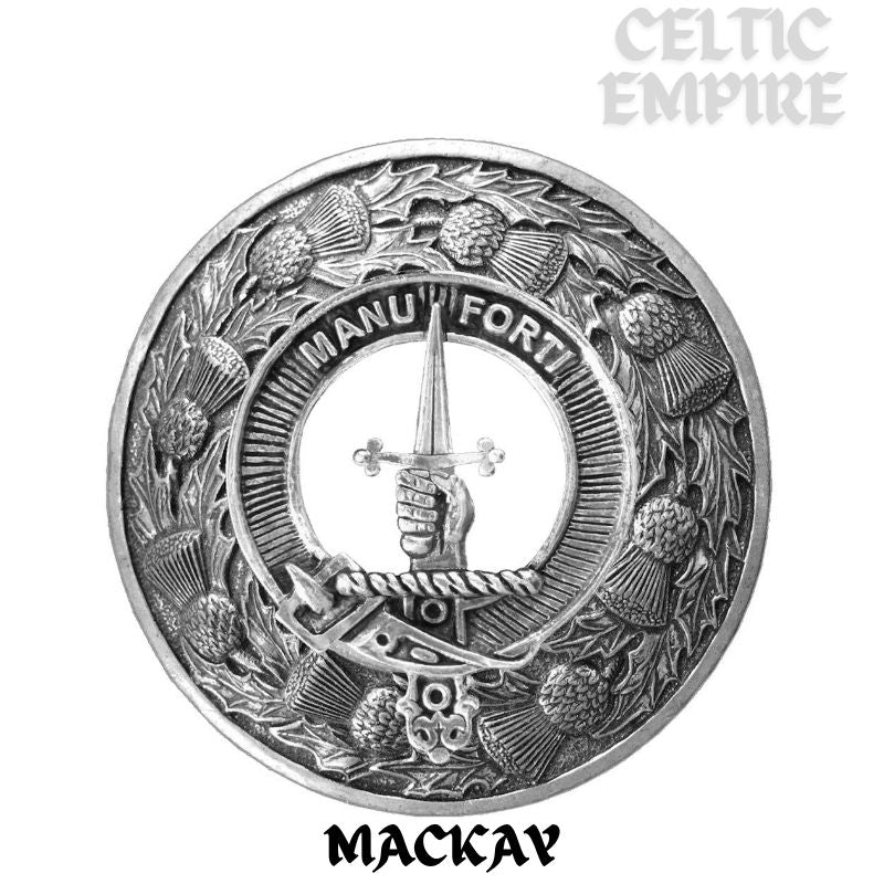 MacKay Family Clan Badge Scottish Plaid Brooch