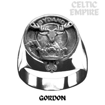 Gordon Scottish Family Clan Crest Ring - Sterling Silver and Karat Gold