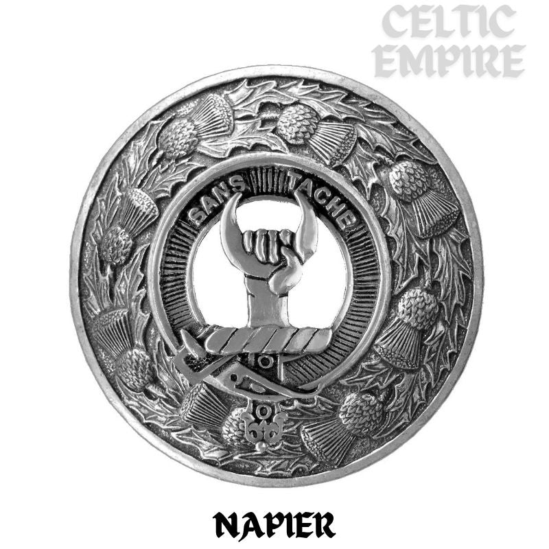 Napier Family Clan Badge Scottish Plaid Brooch