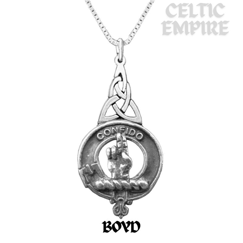 Boyd Family Clan Crest Interlace Drop Pendant