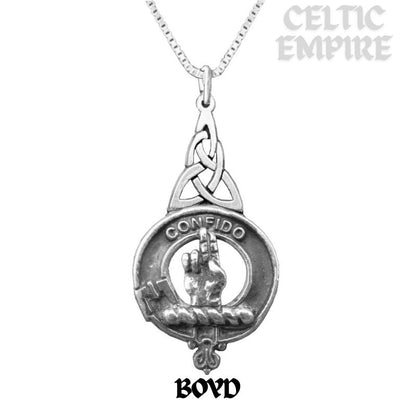 Boyd Family Clan Crest Interlace Drop Pendant