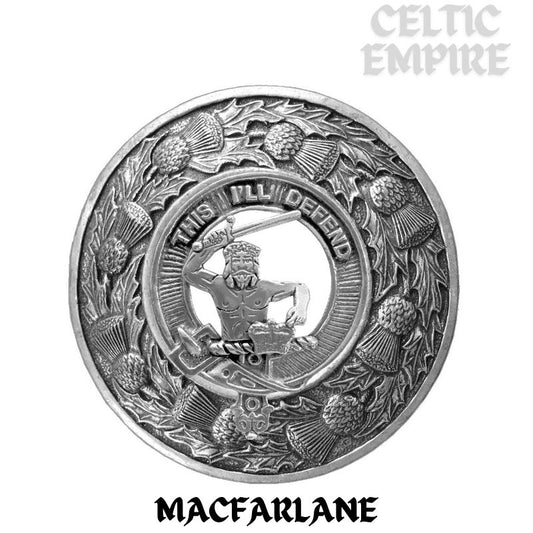 MacFarlane Family Clan Badge Scottish Plaid Brooch