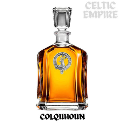 Colquhoun Family Clan Crest Badge Whiskey Decanter