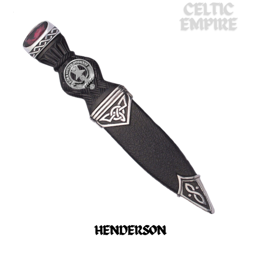 Henderson Interlace Family Clan Crest Sgian Dubh, Scottish Knife