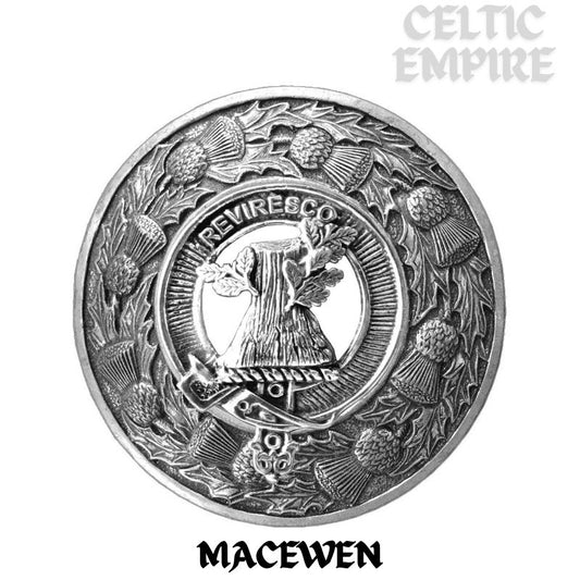 MacEwen Family Clan Badge Scottish Plaid Brooch