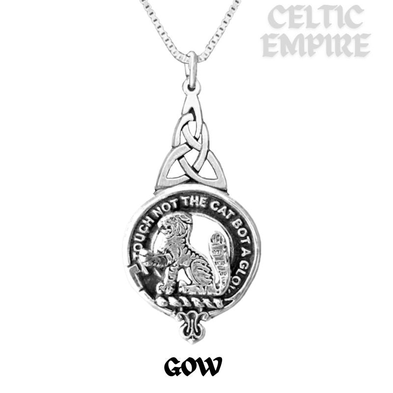 Gow Family Clan Crest Interlace Drop Pendant