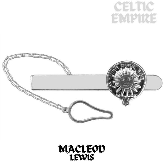 MacLeod (Lewis) Family Clan Crest Scottish Button Loop Tie Bar Sterling silver