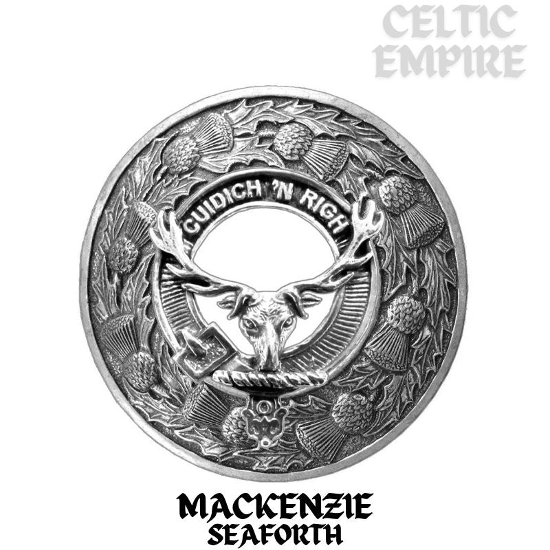 MacKenzie (Seaforth) Family Clan Badge Scottish Plaid Brooch