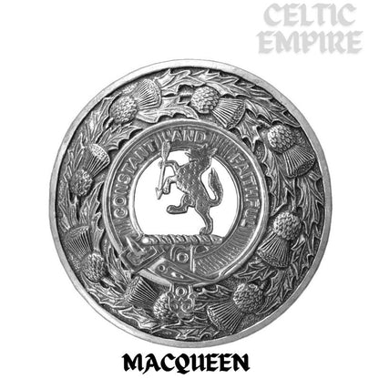MacQueen Family Clan Badge Scottish Plaid Brooch