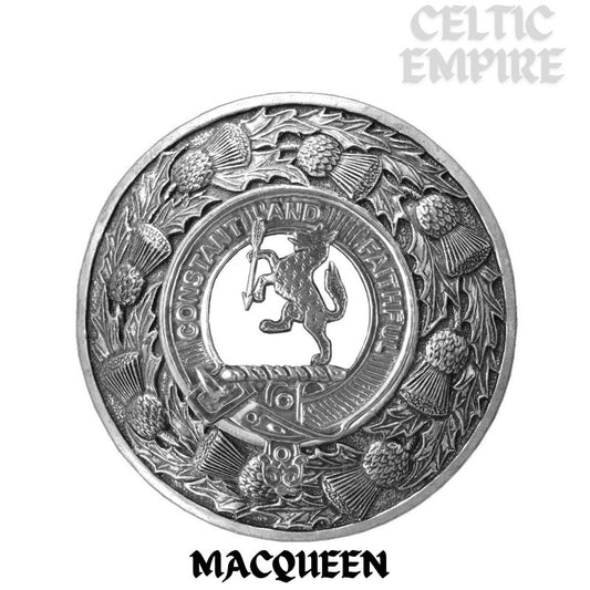MacQueen Family Clan Badge Scottish Plaid Brooch