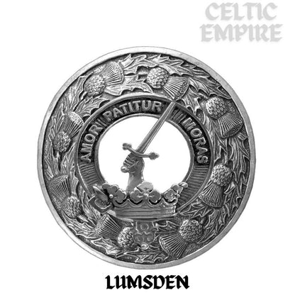 Lumsden Family Clan Badge Scottish Plaid Brooch