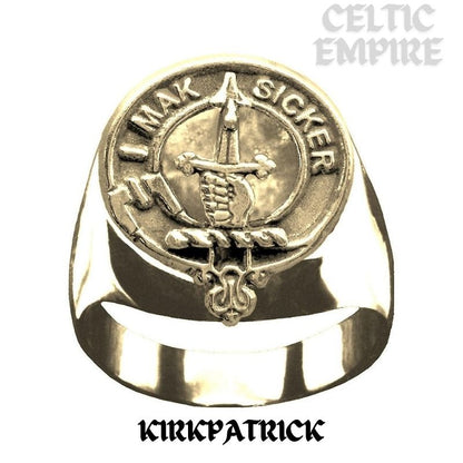 Kirkpatrick Scottish Family Clan Crest Ring Sterling Silver and Karat Gold