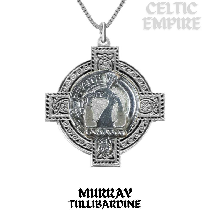 Murray (Tullibardine) Family Clan Crest Celtic Cross Pendant Scottish
