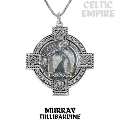 Murray (Tullibardine) Family Clan Crest Celtic Cross Pendant Scottish