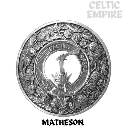 Matheson Family Clan Badge Scottish Plaid Brooch