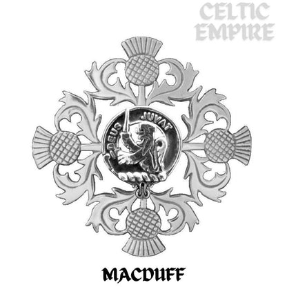 MacDuff Family Clan Crest Scottish Four Thistle Brooch