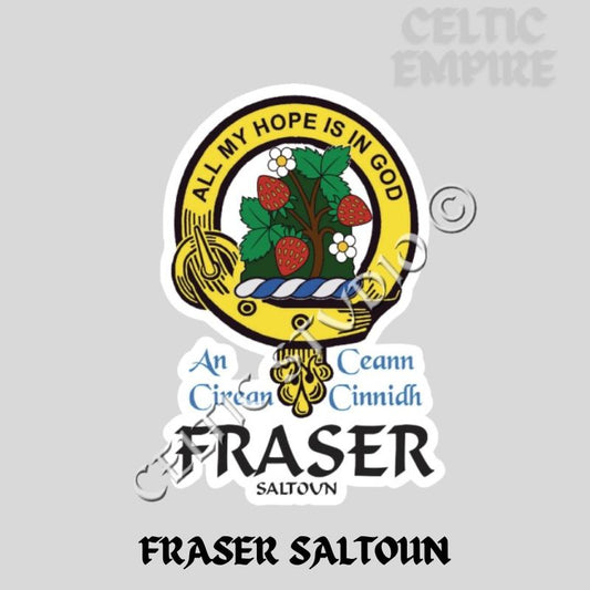 Fraser (Saltoun) Family Clan Crest Decal | Custom Scottish Heritage Car & Laptop Stickers