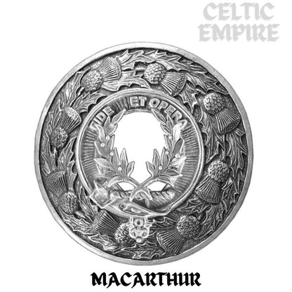 MacArthur Family Clan Badge Scottish Plaid Brooch