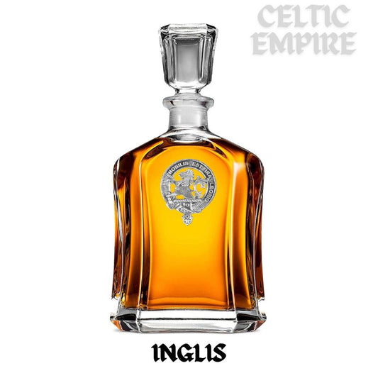 Inglis Family Clan Crest Badge Whiskey Decanter