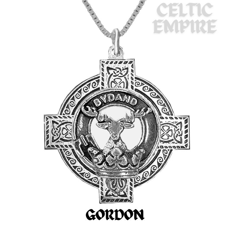 Gordon Family Clan Crest Celtic Cross Pendant Scottish