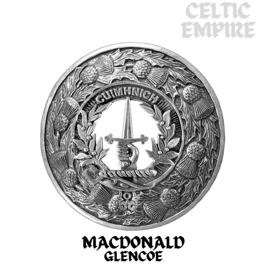 MacDonald (Glencoe) Family Clan Badge Scottish Plaid Brooch