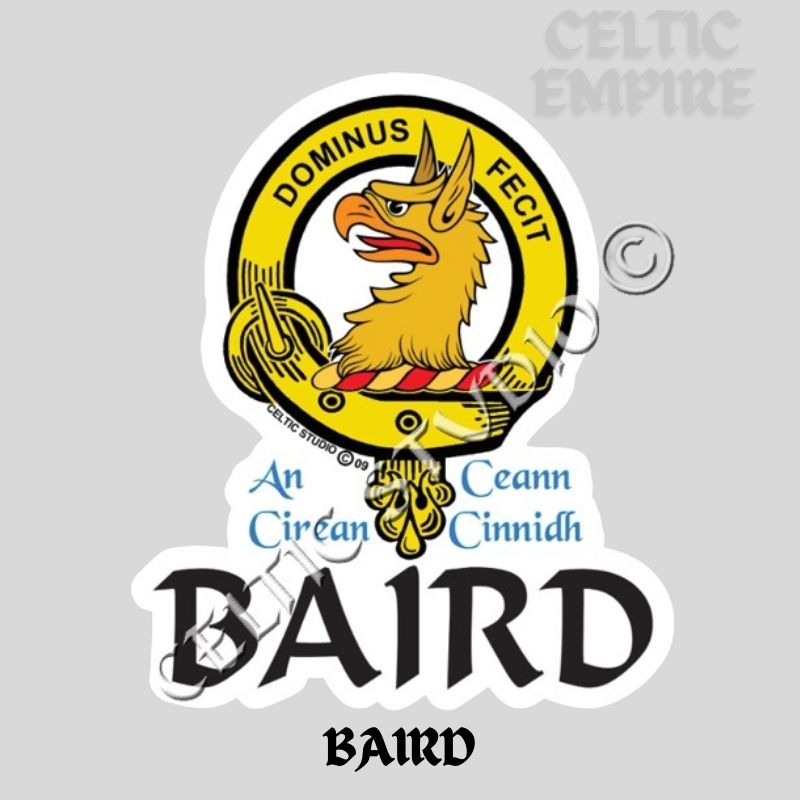 Baird Family Clan Crest Decal | Custom Scottish Heritage Car & Laptop Stickers